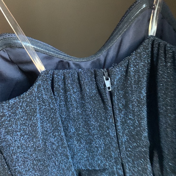 Speechless. Navy shimmer stretch rutched midi dress - Picture 3 of 6